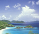 Arial of Caribbean ocean, islands 