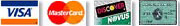 MasterCard, Visa, Am Express, Discover